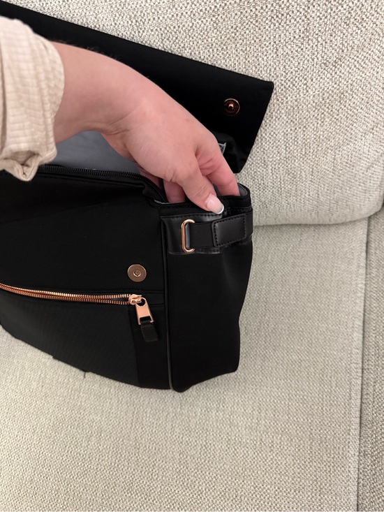 VERSATILE Storksak Black Diaper Bag Backpack Tote with Rose Gold Hardware main image 14